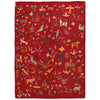 Embroidery Kilim Area Rug Handmade Red Animal 4x7 ft