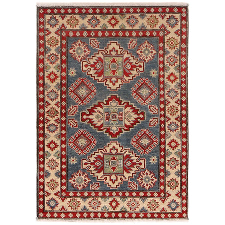 Kazak Rug Handmade Blue Medallion 3x5 ft