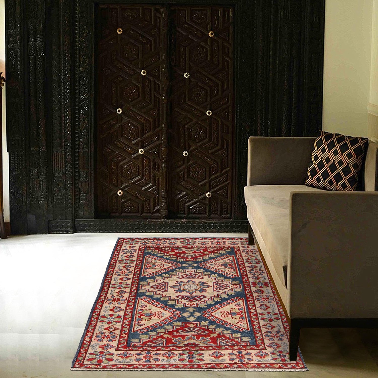Kazak Rug Handmade Multi Medallion 3x5 ft
