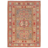 Kazak Rug Handmade Gray Medallion 4x6 ft