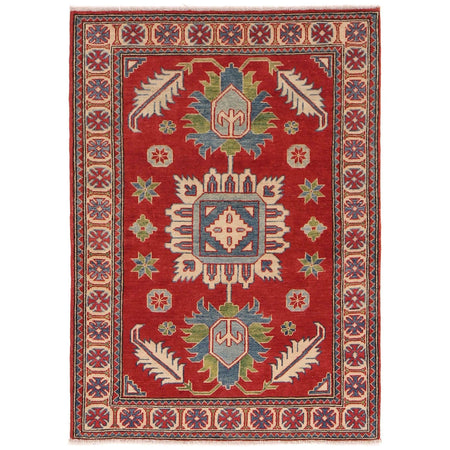 Kazak Rug Handmade Red Medallion 3x5 ft