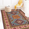 Kazak Rug Handmade Blue Medallion 3x5 ft