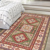 Kazak Rug Handmade Green Medallion 3x5 ft