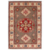 Kazak Rug Handmade Brown Medallion 3x5 ft