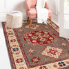 Kazak Rug Handmade Brown Medallion 3x5 ft