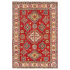 Kazak Rug Handmade Red Medallion 2x4 ft