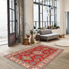 Kazak Rug Handmade Red Medallion 2x4 ft