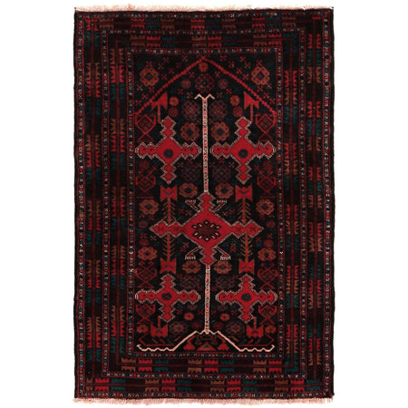 Baluchi Rug Handmade Multi Geometric 3x5 ft