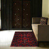 Baluchi Rug Handmade Multi Geometric 3x5 ft