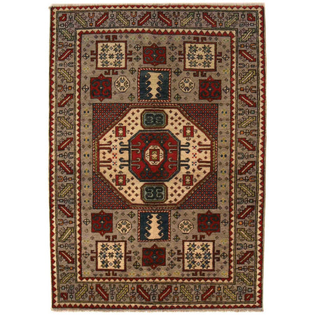Mamluk Area Rug Handmade Brown Medallion 3x5 ft