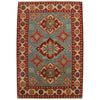 Kazak Rug Handmade Blue Medallion 3x5 ft