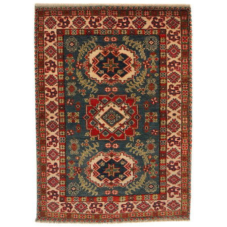 Kazak Rug Handmade Blue Medallion 3x5 ft