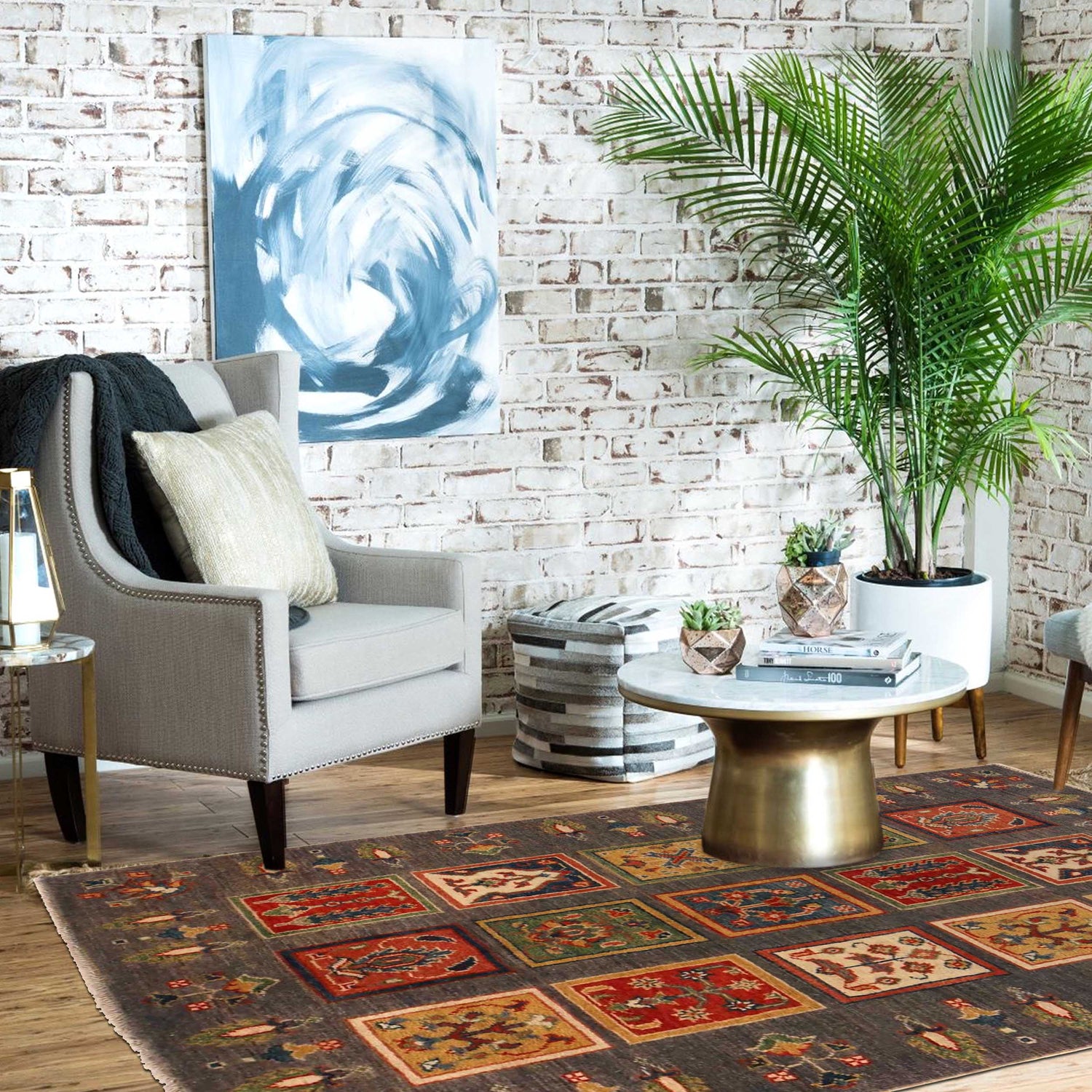 Bakhtiar Area Rug Handmade Multi Floral 3x5 ft
