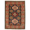 Kazak Rug Handmade Blue Medallion 2x4 ft