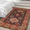 Kazak Rug Handmade Blue Medallion 2x4 ft