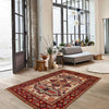 Kazak Rug Handmade Beige Medallion 2x4 ft