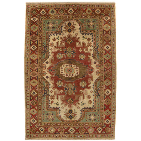 Heriz Area Rug Handmade Multi Medallion 3x5 ft