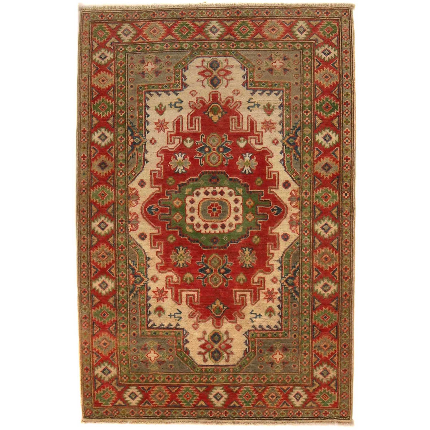 Heriz Area Rug Handmade Multi Medallion 3x5 ft