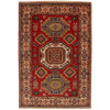 Kazak Rug Handmade Red Medallion 3x5 ft