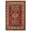 Kazak Rug Handmade Red Medallion 3x5 ft