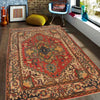 Heriz Area Rug Handmade Multi Medallion 4x6 ft