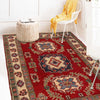 Kazak Rug Handmade Red Medallion 2x4 ft