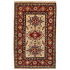 Kazak Rug Handmade Beige Medallion 2x4 ft