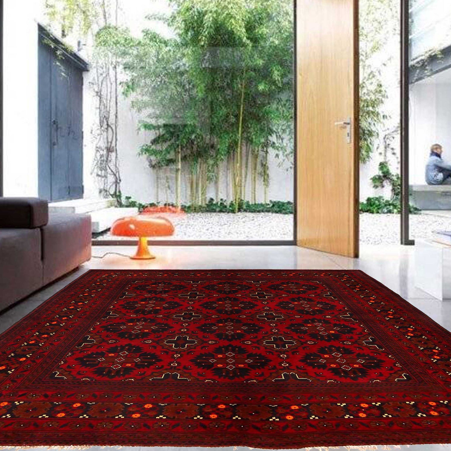 Khal Mohammadi Rug Handmade Red 4x7 ft