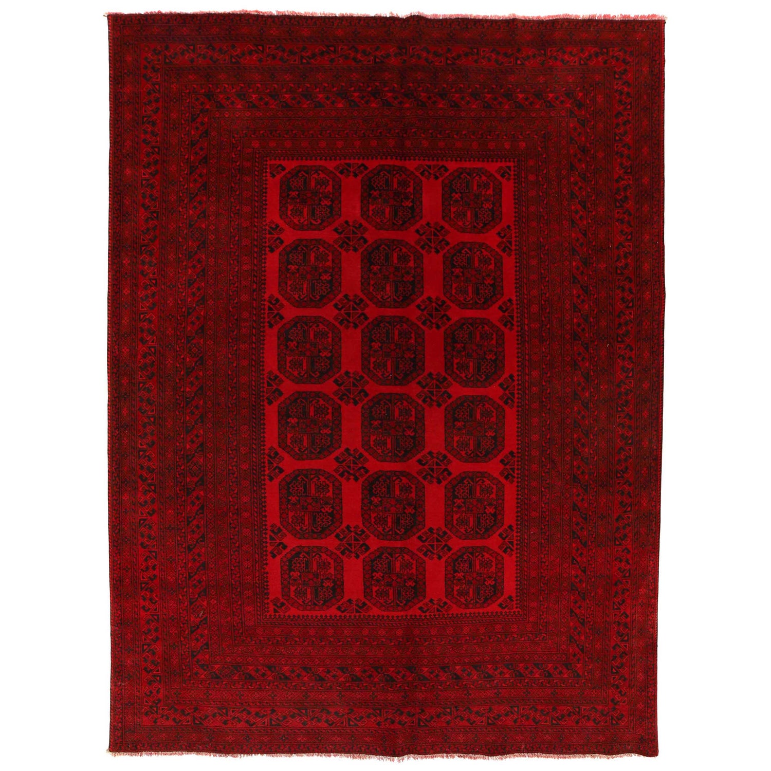 Filpa Area Rug Handmade Red Geometric 7x10 ft