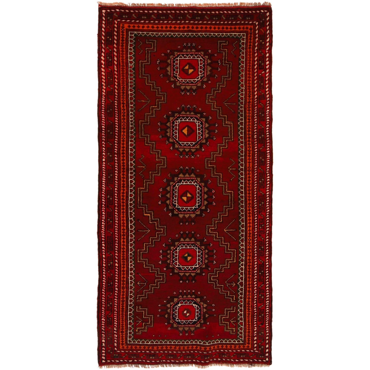Baluchi Runner Rug Handmade Red 6' Runner