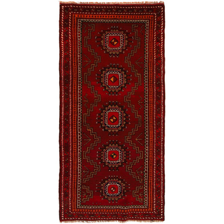 Baluchi Runner Rug Handmade Red 6' Runner