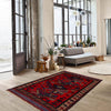 Baluchi Rug Handmade Red Geometric 3x5 ft