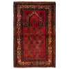 Baluchi Rug Handmade Red Prayer Design 2x4 ft
