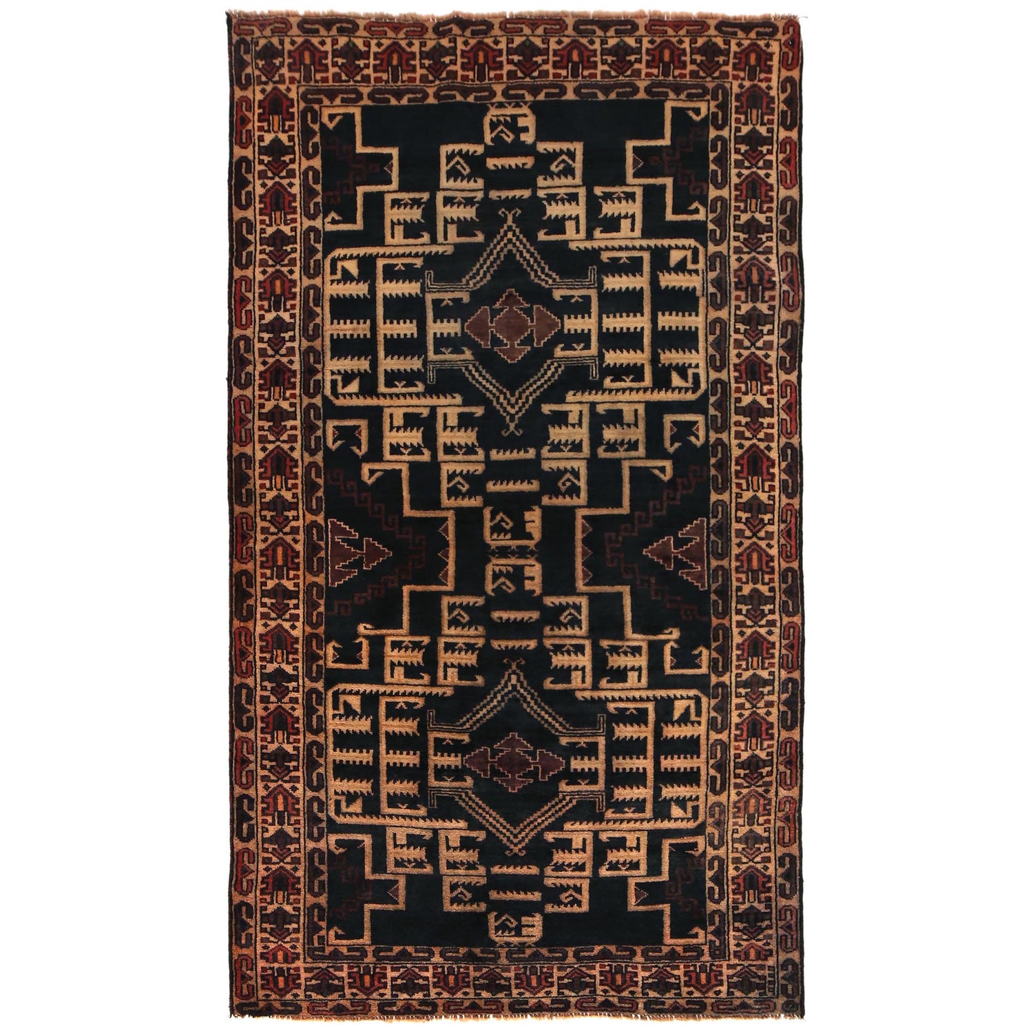 Baluchi Rug Handmade Multi Floral 4x6 ft