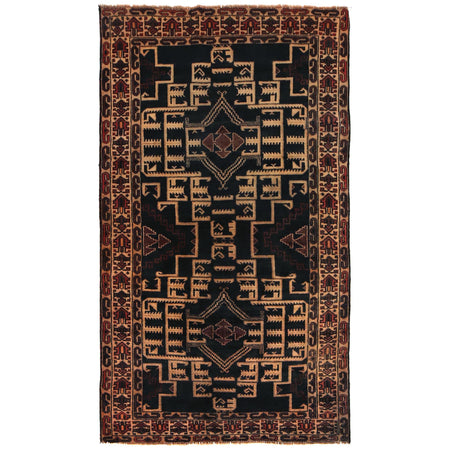 Baluchi Rug Handmade Multi Floral 4x6 ft