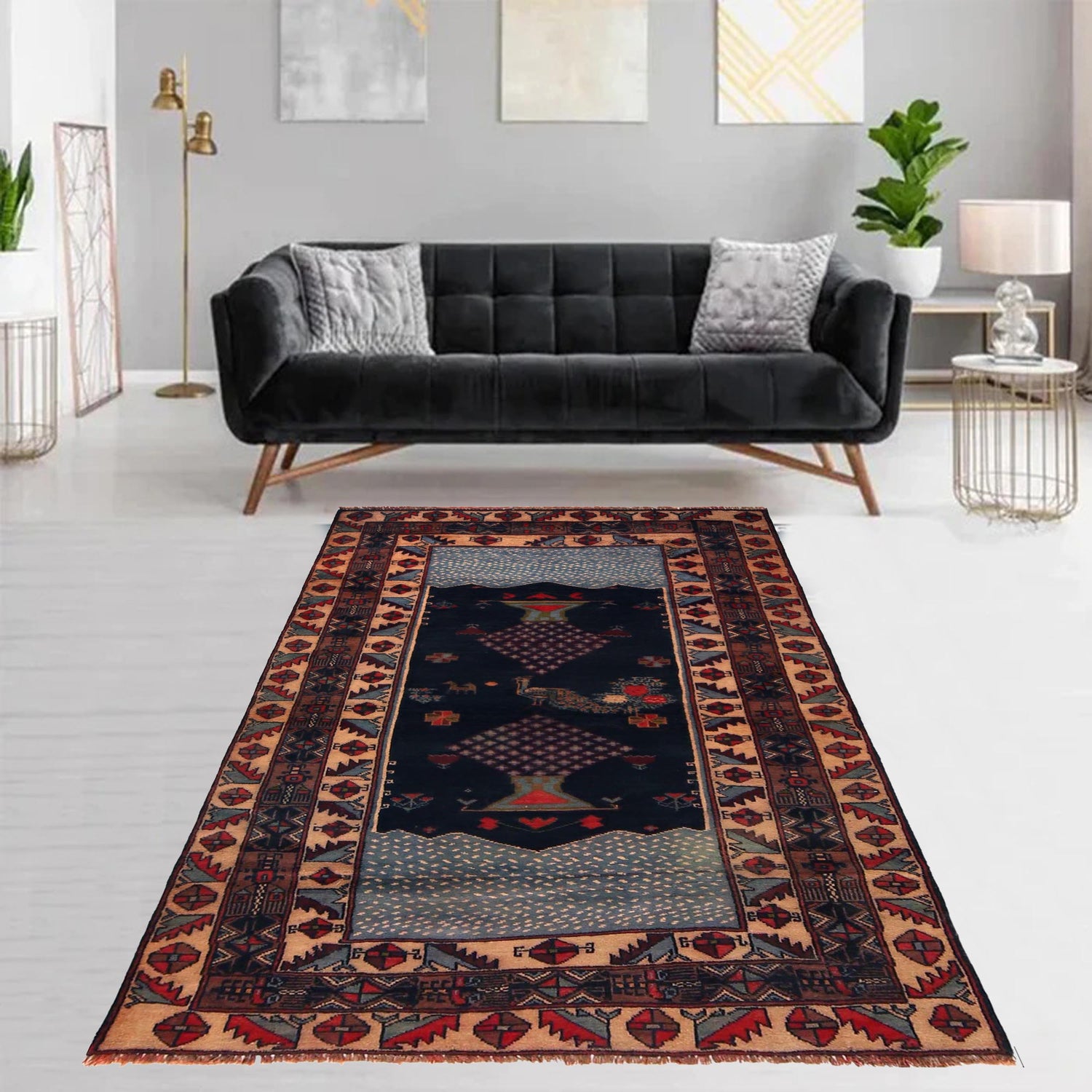 Pictorial Rug Handmade Multi Design