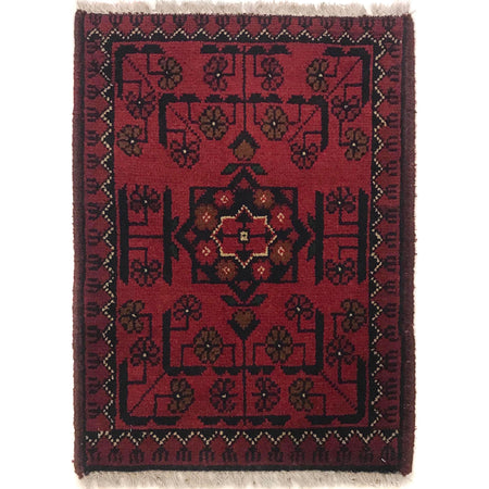Handmade Wool Doormat Red Floral