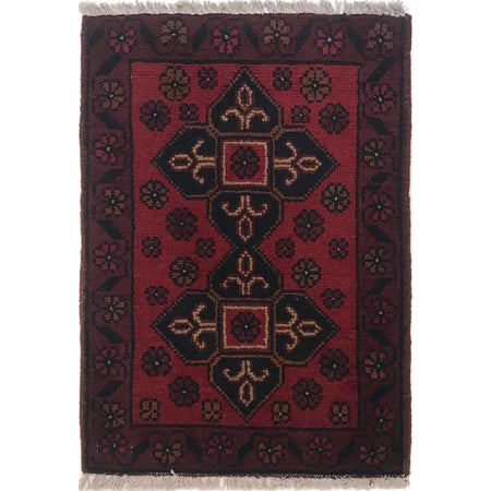 Handmade Wool Doormat Red Floral
