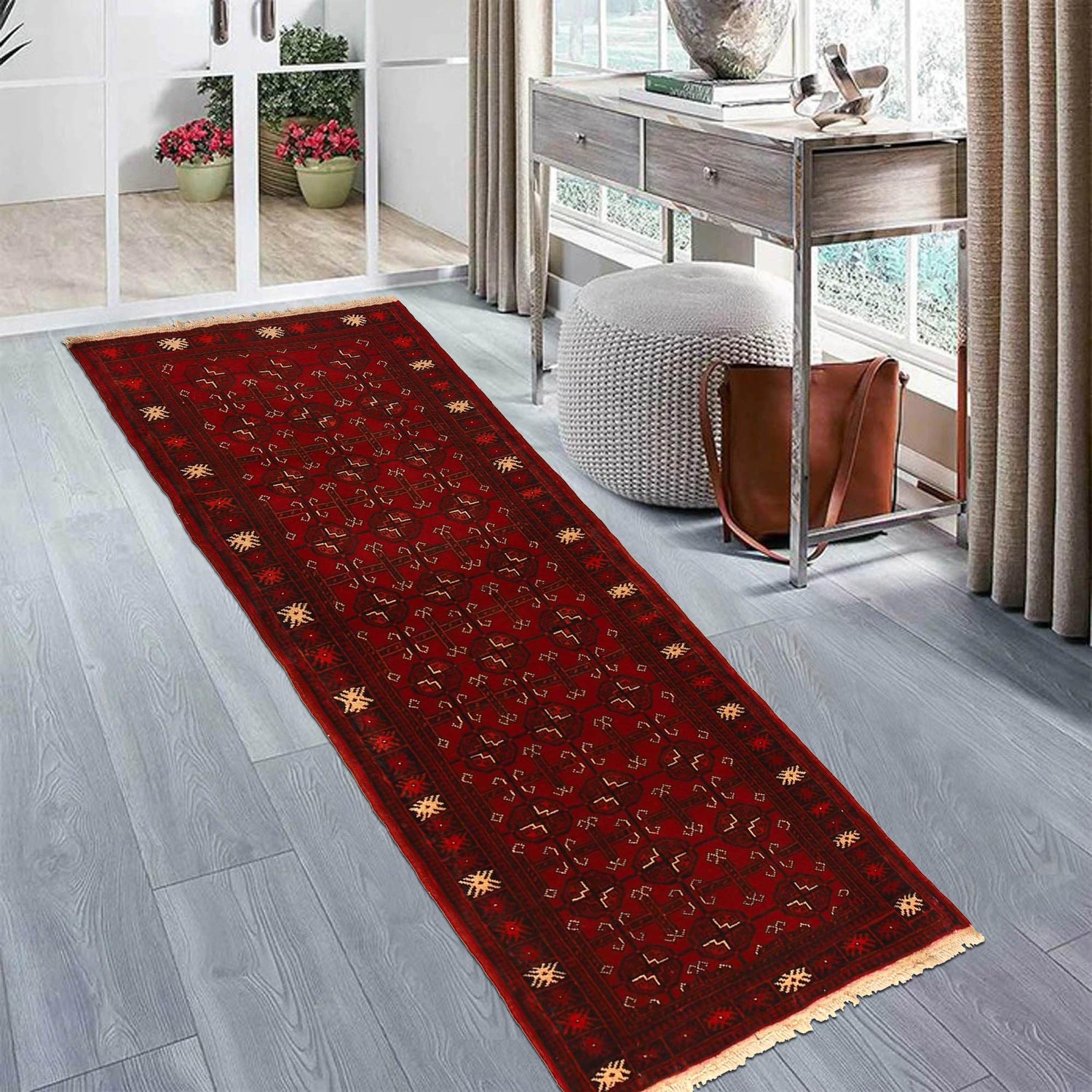 Bokhara Rug Handmade Red Medallion 6' Runner