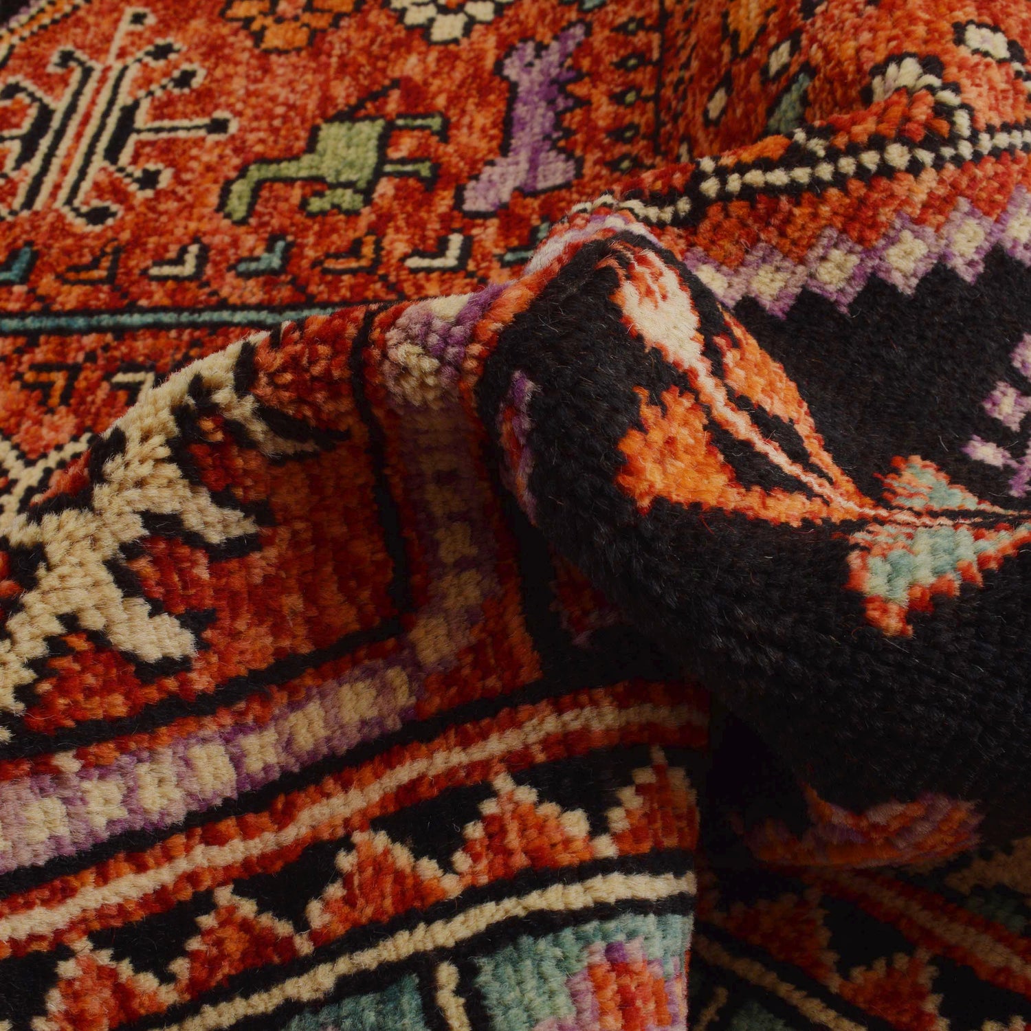 Shirazi Area Rug Handmade Red Medallion 7x10 ft