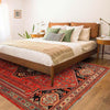 Shirazi Area Rug Handmade Red Medallion 7x10 ft