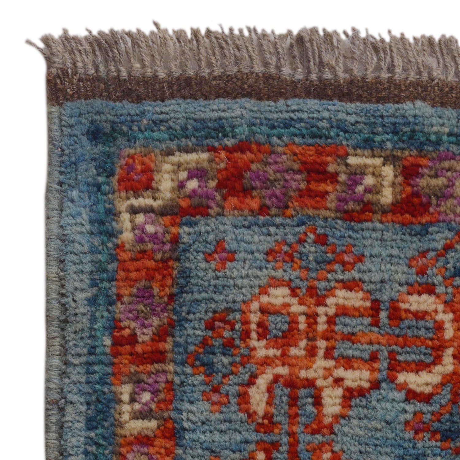Mamluk Area Rug Handmade Blue Medallion 5x8 ft