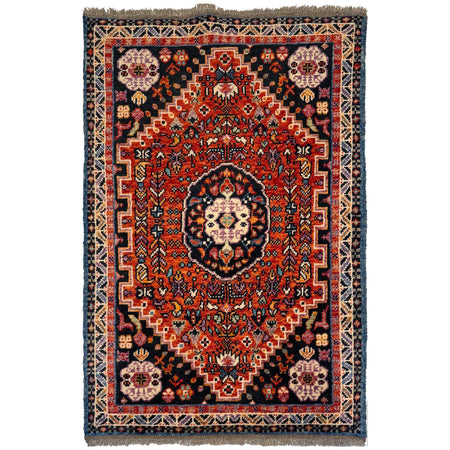 Shirazi Area Rug Handmade Red Medallion 3x5 ft