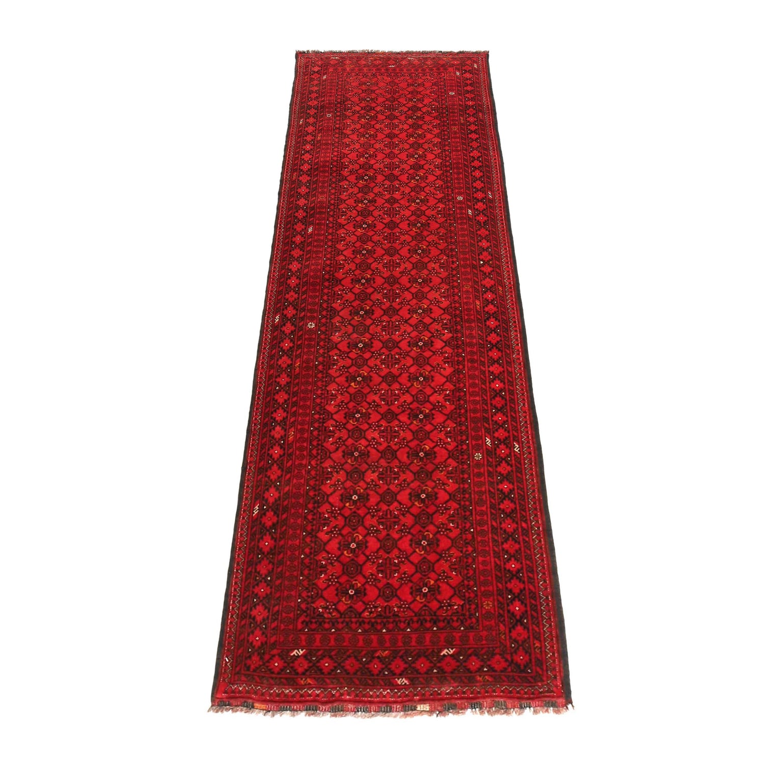 Khoja Roshnai Runner Handmade Red Floral 10' Runner