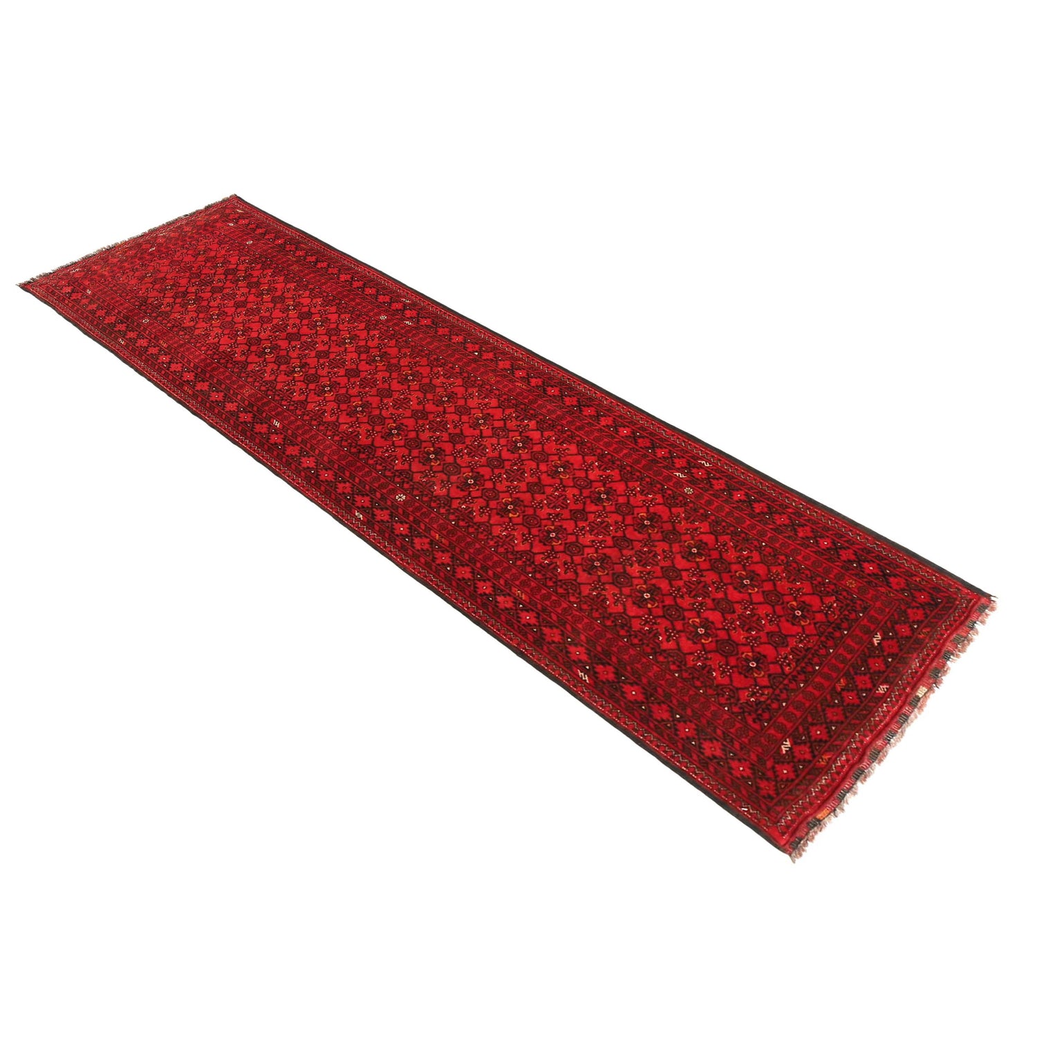 Khoja Roshnai Runner Handmade Red Floral 10' Runner