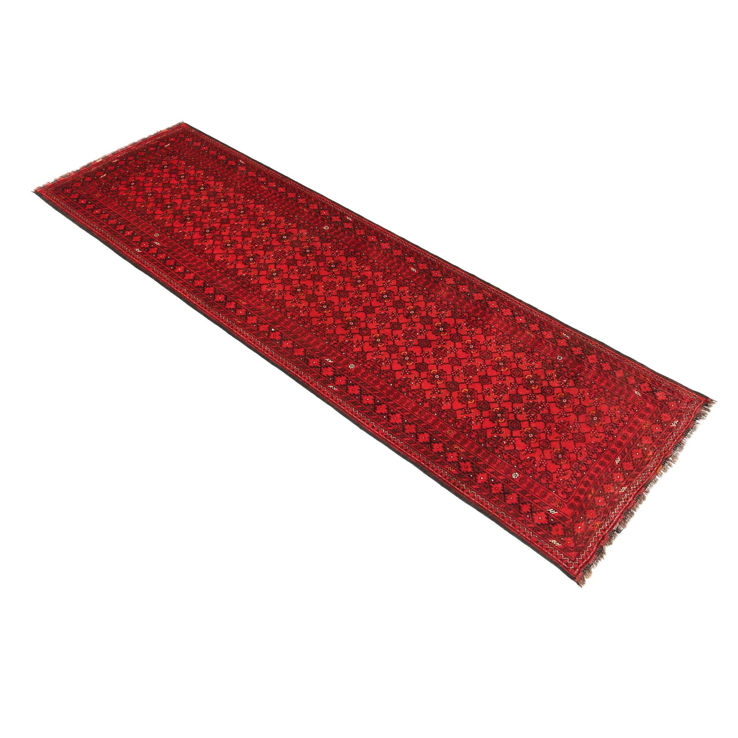 Khoja Roshnai Runner Handmade Red Floral 10' Runner