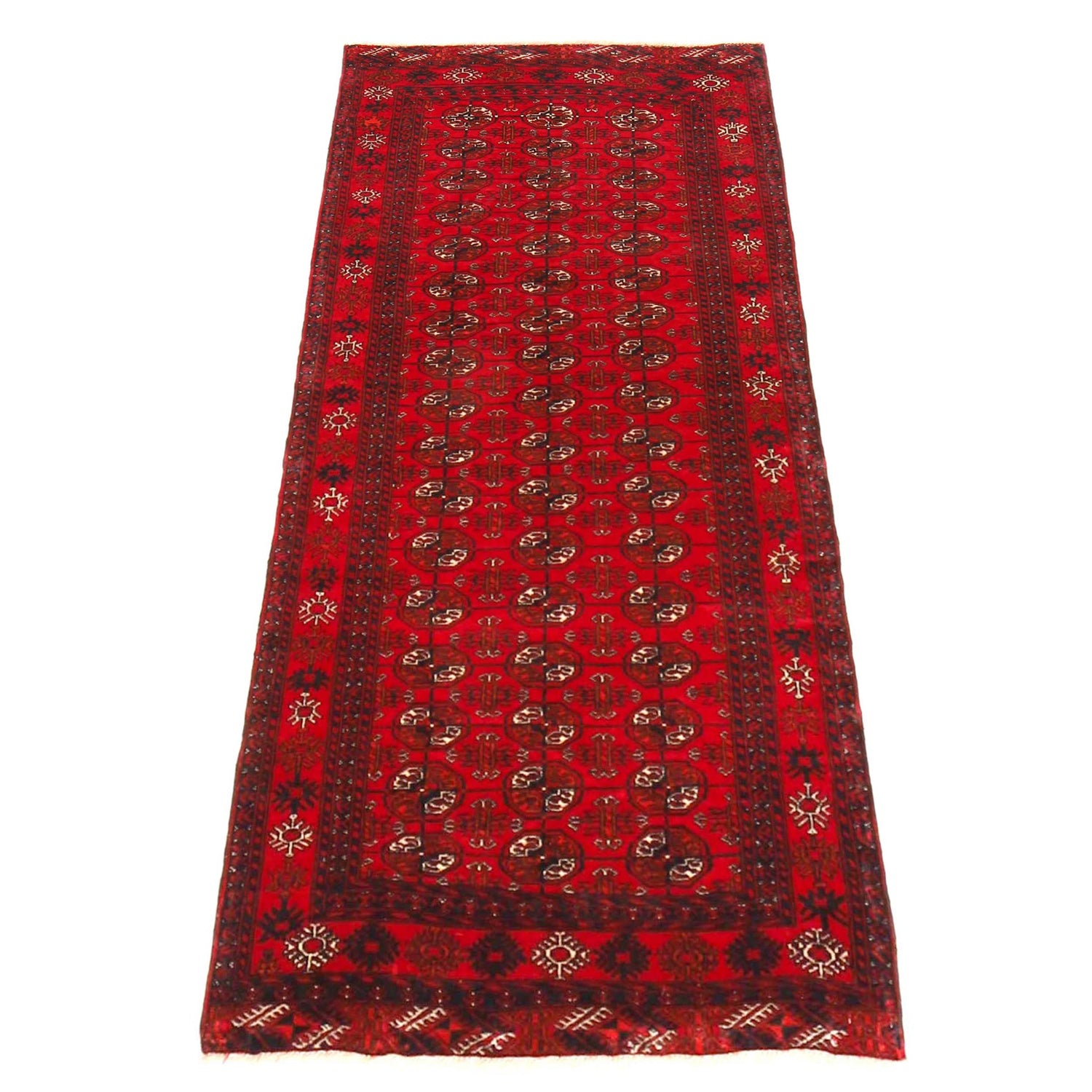 Bokhara Rug Handmade Vibrant Red Medallion 6' Runner