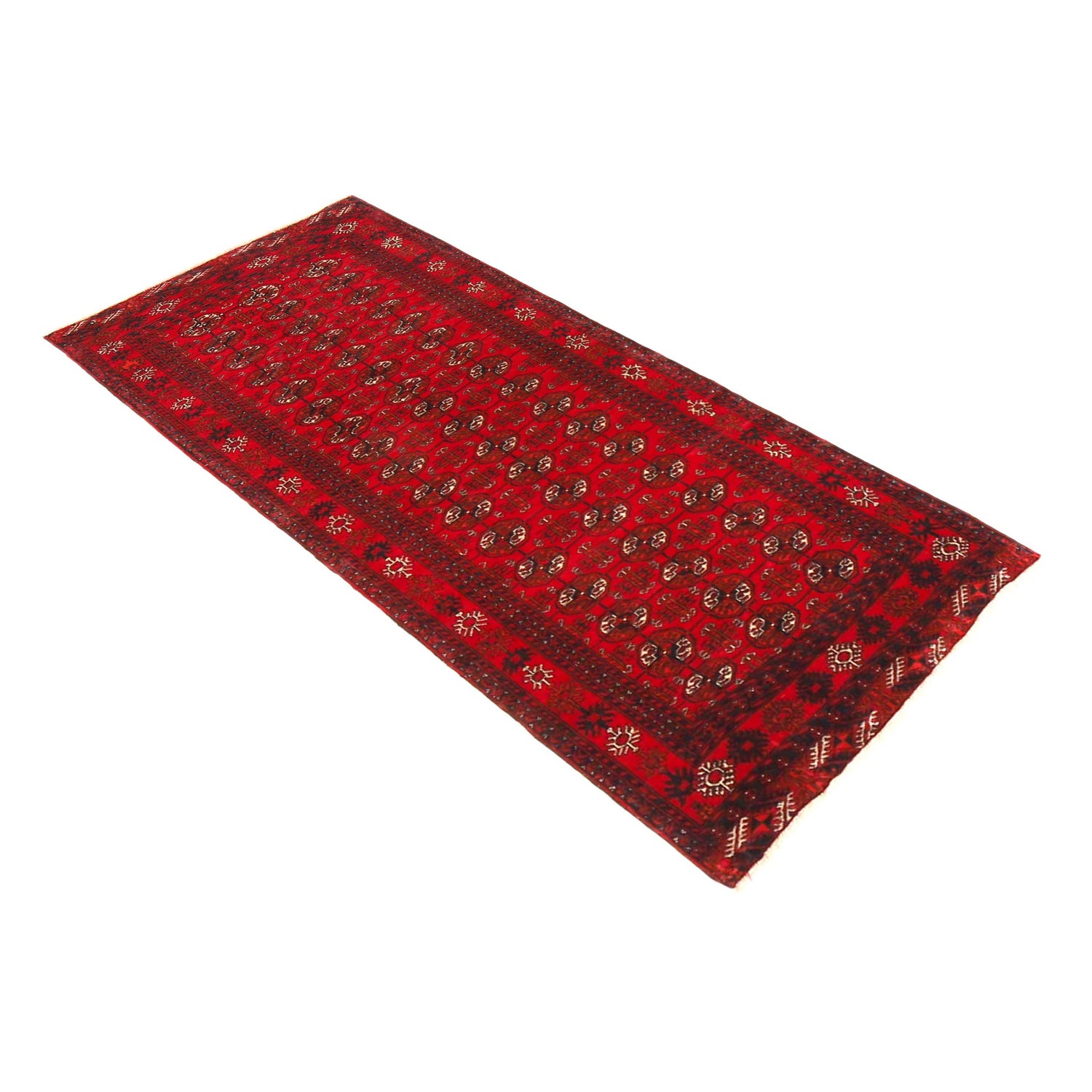 Bokhara Rug Handmade Vibrant Red Medallion 6' Runner