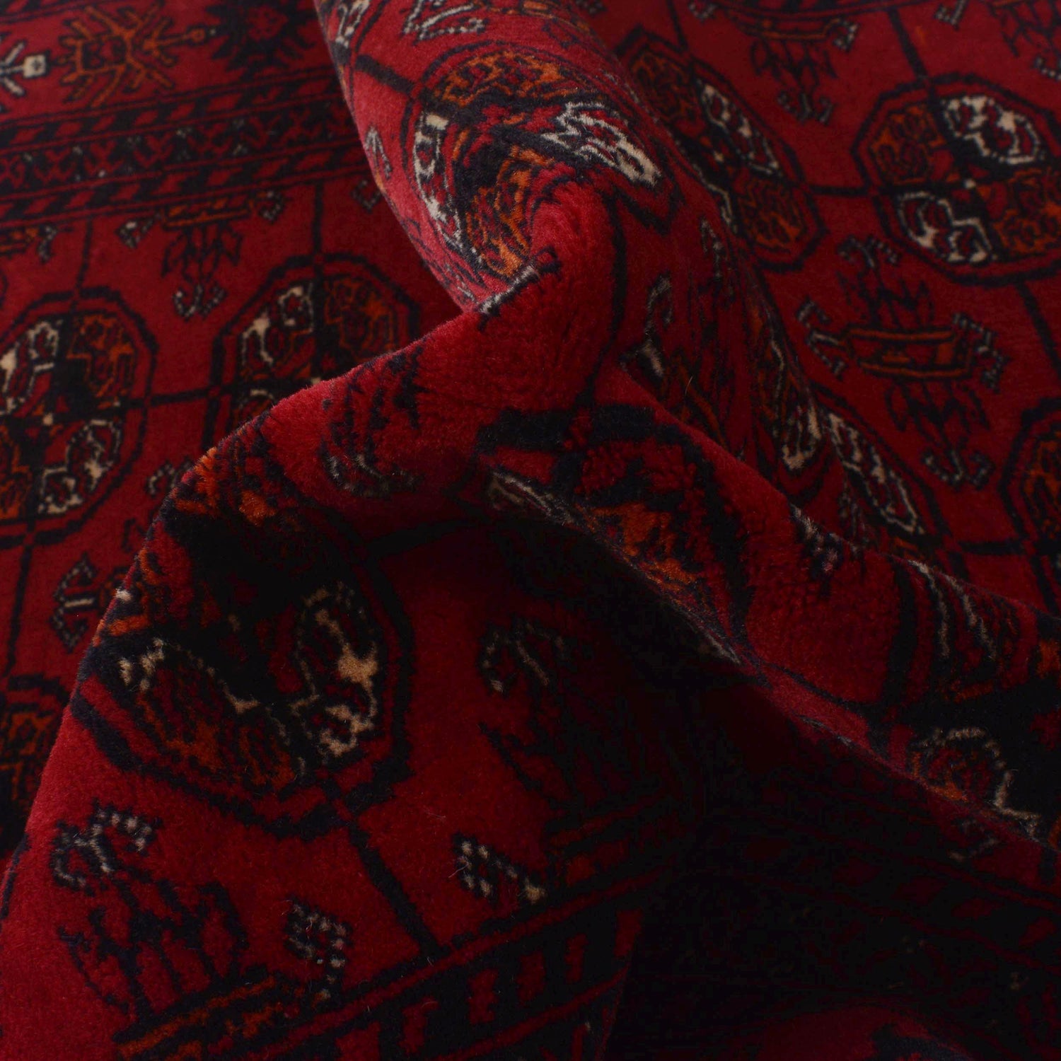 Bokhara Rug Handmade Vibrant Red Medallion 6' Runner