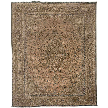 Kashan Area Rug Handmade Multi Medallion 10x13 ft